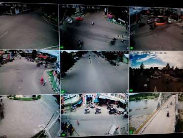 Layar monitoring CCTV NTMC Kota Gorontalo